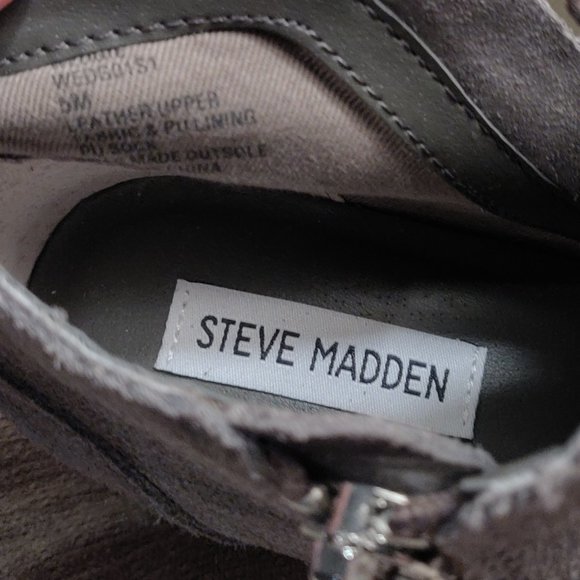 Steve Madden Click Wedge Sneakers Grey Suede WOMEN'S SIZE 5 - Picture 4 of 6